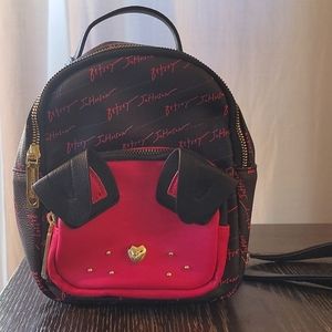BETSEY JOHNSON PUPPY BACKPACK PINK & BLACK
